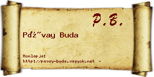 Pávay Buda névjegykártya